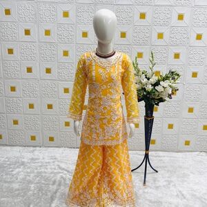 Girl Kid Dress with White Embroidery